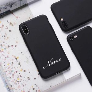 Cell Phone Cases Custom Name DIY Letters Case for iPhone 15 14 13 Case 12 11 Pro Max SE Cover Luxury Silicone Funda for iPhone 7 8 Plus X S XR d240424