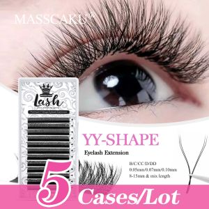 Ресницы Masscaku yy Shape Design Ensension Extension 5Cases/Mot Natural Fluffuy Redelashes Makeup Setup Set Cross False Lashes