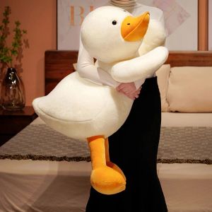 Kissen 60100 cm neue riesige weiße Ente Plüschspielzeug süßes großes Schlaftkissen Kawaii Big Gans Kissen gefülltes Tierpuppen -Heimdekoration