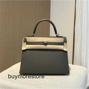 Women Designer Epsom Leather Handbag 7A Genuine Leather Tin SilverVJH8
