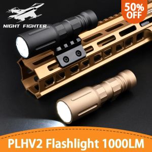 조명 PLHV2 핸드 홀드 손전등 1000 Lumens Modlit Tactical Flashlight High Power MLOK KEYMOD PICATINNY MOUNT DUAL FUNCATION 스위치