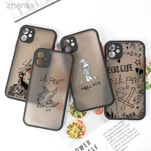 Case di telefonia cellulare Custodia opaca armatura di lusso per iPhone 15 13 14 12 11 Pro Max XS X 7 8 15 Plus Mini Clear Funda Cover Lil Peep Hell Boy Rapper D240424