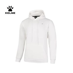 Polos Kelme Mens Hoodie Sweater Autumn and Winter New Style مقنعًا بالإضافة إلى مخملية مبطنة من النوع الثقيل للبلوزات الدافئة 8161TT1004