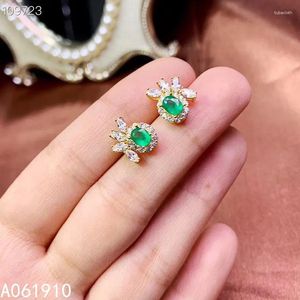 Stud Earrings KJJEAXCMY Boutique Jewelry 925 Sterling Silver Inlaid Natural Emerald Women's Support Detection Luxurious