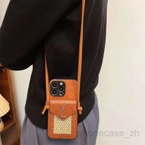 IPhone Women Case Crossbody Phonecase Designer Telefonfodral Luxury Y Leather Cell Fashion Handväska 2 Färger Withaaa