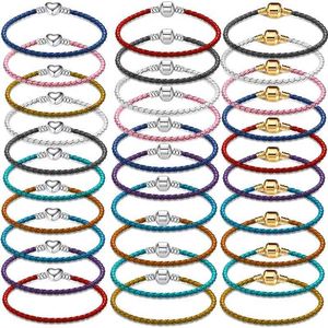 Bracelets de cadeia de couro PU com miçangas ajustam as contas de charme de bricolage originais para mulheres que fazem jóias fazendo dropshipp de presente 240423