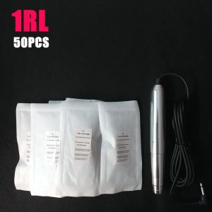 Abiti 2016 NUOVI 1RL 50pcs per il trucco permanente Needles 600 dg per il trucco per sopracciglia per le labbra per le labbra per nouveau rotary hine kit spedizione gratuita