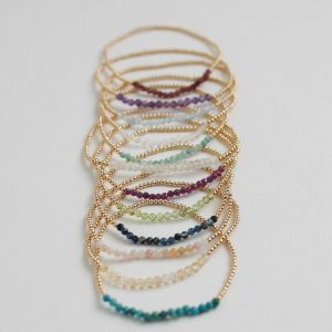 Strands Go2boho Bracelets de contas para feminino de namorada para o dia dos namorados do dia dos namorados Brincheta de birthstone 18k jóias banhadas a ouro