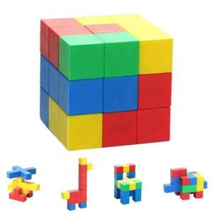 Bloco 32pcs/conjunto Bloco de construção magnética Cubo colorido DIY Toys Great Educational Toys Birthday Christmas Gift for Kids