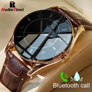 Watches Rollstimi Bussiness Men Smart Watch Full Touch Screen Bluetooth Call For Android iOS Smartwatch Waterproof Sport Fitness Watches