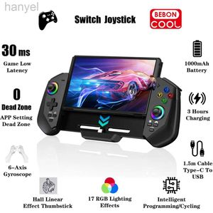 Oyun Denetleyicileri Joysticks Beboncool JC300 RGB Salonu Switch/Switch için Joystick OLED Gamepads Dahili 6 Eksenli Gyro Çift Motor Titreşim D240424