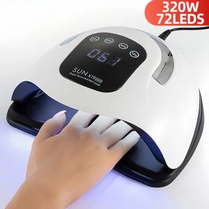 Kits 320W Sun X19 Max Nail Dryer Machine 72 LEDS UV LED -lampa för naglar Gelpolsk härdningslampa med stor LCD -pekskärm