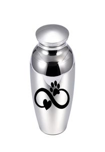 Infinite dog paw print pendant small cremation urn for pet ashes keepsake exquisite pet aluminum alloy ashes holder 5 colors2002756