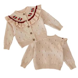 Maglioni bambine cardigan maglioni rotanti collare primaverile autunno maglione maglione coreano vestiti per neonati da bambino