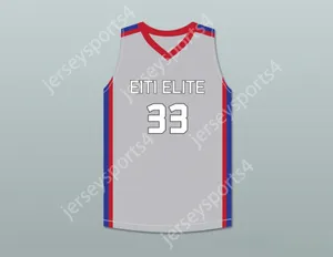 CUSTOM ANY Name Number Mens Youth/Kids TACKO FALL 33 EACH 1 TEACH 1 ELITE AAU GRAY BASKETBALL JERSEY 1 TOP Stitched S-6XL