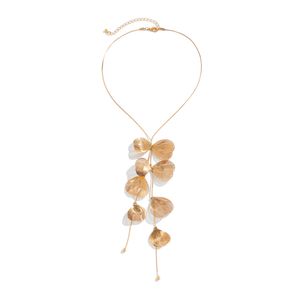 Halsketten Großhandel Ginkgo Blatt Quastel Halskette Cooles Design Vintage Messing ziehen Kragen Schmuck Mode Halsketten weiß K Gold plattiert F008