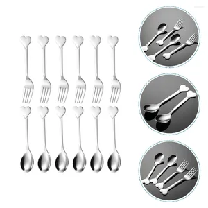 Dinnerware Sets Gift Love Fork Spoon Child Mini Kitchen Appliance Ice Cream Spoons Stainless Steel Forks
