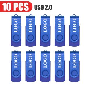 Laufwerke 10pcs/Lot USB -Flash -Laufwerk 64 GB Pen -Laufwerk 512MB 1 GB 2 GB 4 GB 8 GB 16 GB Pendrives USB Stick 32 GB Memory Stick kostenloses benutzerdefiniertes Logo Geschenk