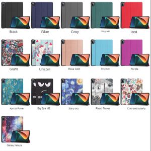 CPUs para Xiaomi Pad 5 Caso Mi Pad 5 Pro Capa 2021 Mipad 5 Caso Tablet de couro Trifold