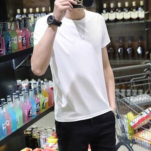 Men's T-Shirts Soft Slim T-Shirt Men Plain Tee Standard Blank T Shirt Black White Tees Top NewL2404