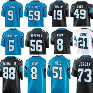 Jersey de futebol Diontae Johnson Sam Mills Bryce Young Jeremy Chinn Miles Sanders Chuba Hubbard Laviska Shenault Jr. Hayden Hurst Terrace Marshall Jr.