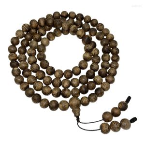 Strand Green Qinan Agarwood Armband med 108 Hainan Old Raw Wood Buddhist Beads Rosary Par