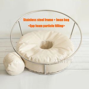 Tillbehör som poserar Donut Bean Bag Backdrop Stand Foto för nyfödd fotografering Rekvisita Baby Photoshoot Beanbag Fotografia Tillbehör