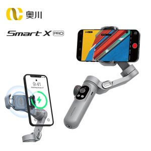 Gimbal Aochuan Smart X Pro Foldbar 3Axis Handhållen smartphone Gimbal med Fill Light Wireless Charging för iPhone 13 Pro Max Samsung