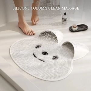 Massager 1PC Rabbit Silicone Massage Foot Mat, badrumsmattan, badar som gnuggar foten artefakt, tvätt av fötter för att ta bort död hud, showe