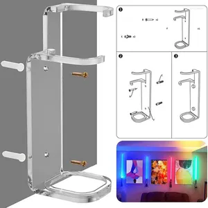 Hooks Acrylic Clear Light Saber Stand Wall Mount Storage Rack With Screws For Star Planet Lightsaber Display