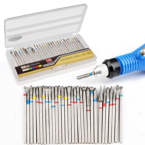 BITS 30st/Box Diamond Drill Bit Set Manicure Cleaning Nail File Nuticle Cutter Sander Accessory Slipningsverktyg