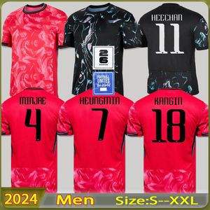 Jersey de futebol da Coréia do Sul Novo 2024 2025 Heung-Min Son Kang na seleção Lee Men Uniform Red Black Fan Player versão