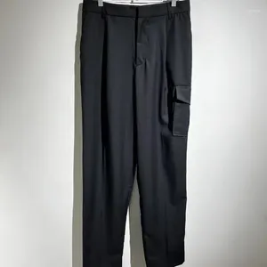 Pantaloni da uomo 2024ss dritta tubo di lana abito da carico da uomo tracce di tubi da panorami casual per pantaloni da donna da donna