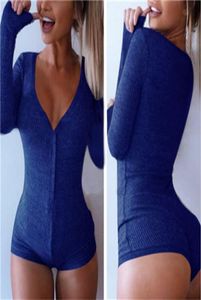 Artı Boyut Seksi Moda Mini Kadınlar Elbise Uzun Kollu Örme Düğmeleri Vneck Saf Renk Sıkı Elbiseler Alt Pantolon 6 Renk S2X1448252