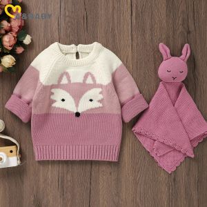 Pullover Mababy 03y Neugeborenes Kind Kleinkind Baby Mädchen Junge Pullover Stricken warme lange Ärmel Tops Pullover Herbst Winter Frühlingskleidung