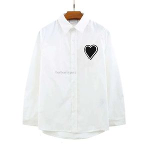 Camicia da donna di moda camicie camicie da uomo da donna lettera amore grafica abbottonata cardigan giacca casual di colore solido semplice camicia a maniche lunghe