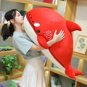 Cushions Simulation Killer Whale Plush Toys Stuffed Orcinus Orca Fish Doll Red Shark Cartoon Soft Sleep Pillow Kids Girls Baby Funny Gift