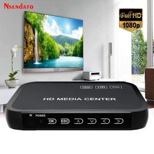 Player 1080P Full HD media video player Center For HD VGA AV USB SD/MMC Port Remote Control YPbPr Cable for SD UDisk USB hard disk