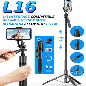 Sticks FGCLSY L16 Wireless Selfie Stick Tripod Stand Foldable Monopod For Gopro Action Cameras Smartphones Balance Steady Shooting Live