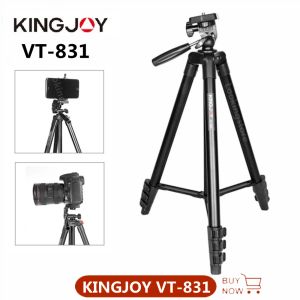 Tripods Kingjoy VT831 60 '' Telefon aparatu Tripod Desktop Stojak na stojak na telefon kompatybilny z Canon Nikon DSLR MAX LOAD 6.6LB