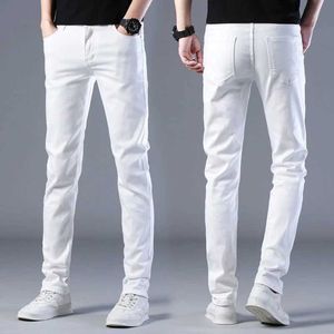 Marca de moda de jeans masculina elástica elástica slim fit jeans long -Pants Long