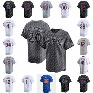 Francisco Alvarez Baseball Jersey Pete Alonso Brandon Nimmo Edwin Diaz Francisco Lindor Jeff McNeil Kodai Brett Baty Harrison Bader Starling Marte Tim Tebow