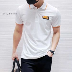 Men's Designer New Trend Men's Print Solid Color Lapel Brand Short Sleeved Polo Shirt Summer Comfortable Breathable T-shirt