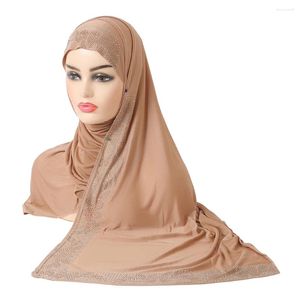 Ethnic Clothing H287 Amira Pull On Hijab With Shawl Wrap Pray Headscarf Stones Muslim Scarf Islam Full Cover Hat Turban Caps Bonnet