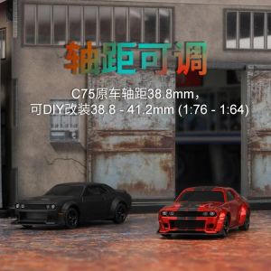 Bilar 2024 1:76 RC bil Micro Turbo Racing C75 Mini RC Electric Remote Control Model Onroad Car Adult Children's Desk Toys Boys Presents