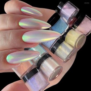 Nail Glitter Neon Color Pigment Aurora Ice-Skin Shinning Powder Dust Polar Light Rubbing Chrome Decoration 45#