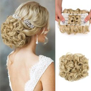 Chignon Chignon Chignon Messy Bun med Combs Scrunchie Chignon Hairpiece Curly Dish Hair Bun Combs In Messy Bun Hair Piece for Women Gir