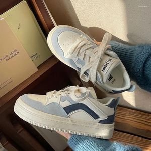 Buty swobodne Blue Platforme Sneakers Kawaii Women Sports Flats Vintage Vulcanize Korean Harajuku Tennis Fearwear