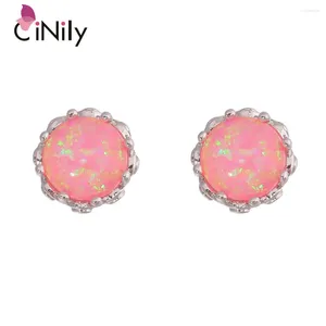 Orecchini per borchie Cinly Pink Orange Fire Opal Night con regalo da cocktail party con pietra in argento.