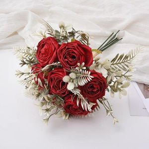 Декоративные цветы Смоделированная роза с цветочным свадебным платьем для мяча